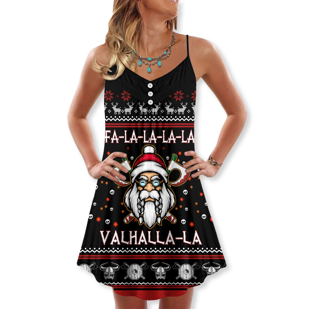 Viking Valhalla White And Red - V-neck Sleeveless Cami Dress - Owl Ohh - Owl Ohh