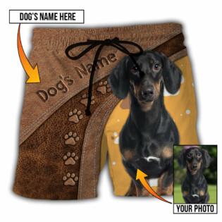 Dog Paw Brown Style Classic Custom Photo Personalized - Beach Short - Owl Ohh - Owl Ohh