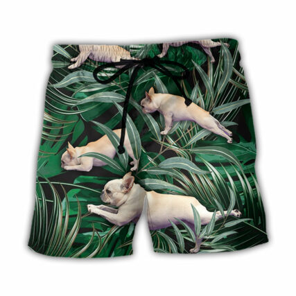 Bulldog Yoga Pose Tropical - Beach Short - Owl Ohh - Owl Ohh