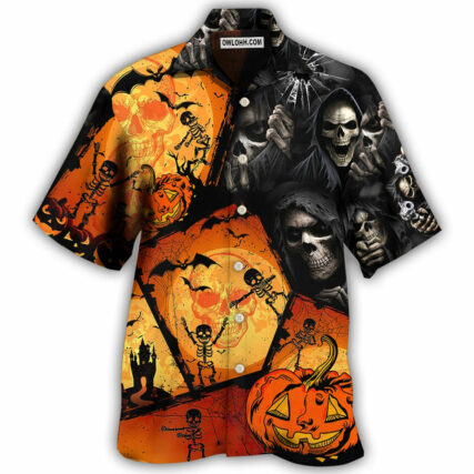 Halloween Skull Pumpkin Scary - Hawaiian Shirt - Owl Ohh - Owl Ohh