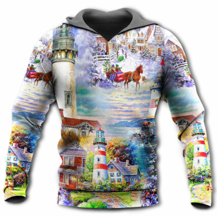 Lighthouse Christmas Santa Be A Lighthouse - Hoodie - Owl Ohh - Owl Ohh