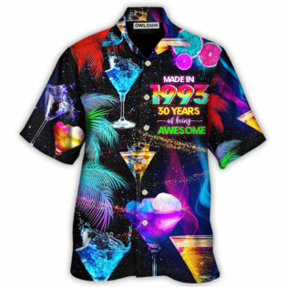 Cocktail Drinking Cocktail Made In 1993 30 Years Neon Style - Hawaiian Shirt - Owl Ohh for men and women, kids - Owl Ohh