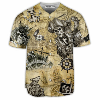 Skull Save A Ship Ride A Pirate - Baseball Jersey - Owl Ohh-Owl Ohh