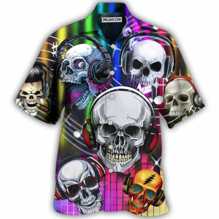Skull Aloha Skull Music Lets Get High - Hawaiian Shirt - Owl Ohh - Owl Ohh