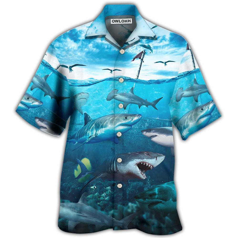 Shark Undersea Darkness Art - Hawaiian Shirt - Owl Ohh - Owl Ohh