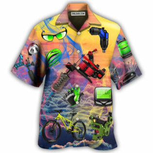 Cycling And Tatoo Lover Dream Sky - Hawaiian Shirt - Owl Ohh - Owl Ohh