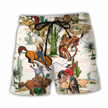 Cowboy Western Desert And Cactus Tropical - Beach Short - Owl Ohh - Owl Ohh