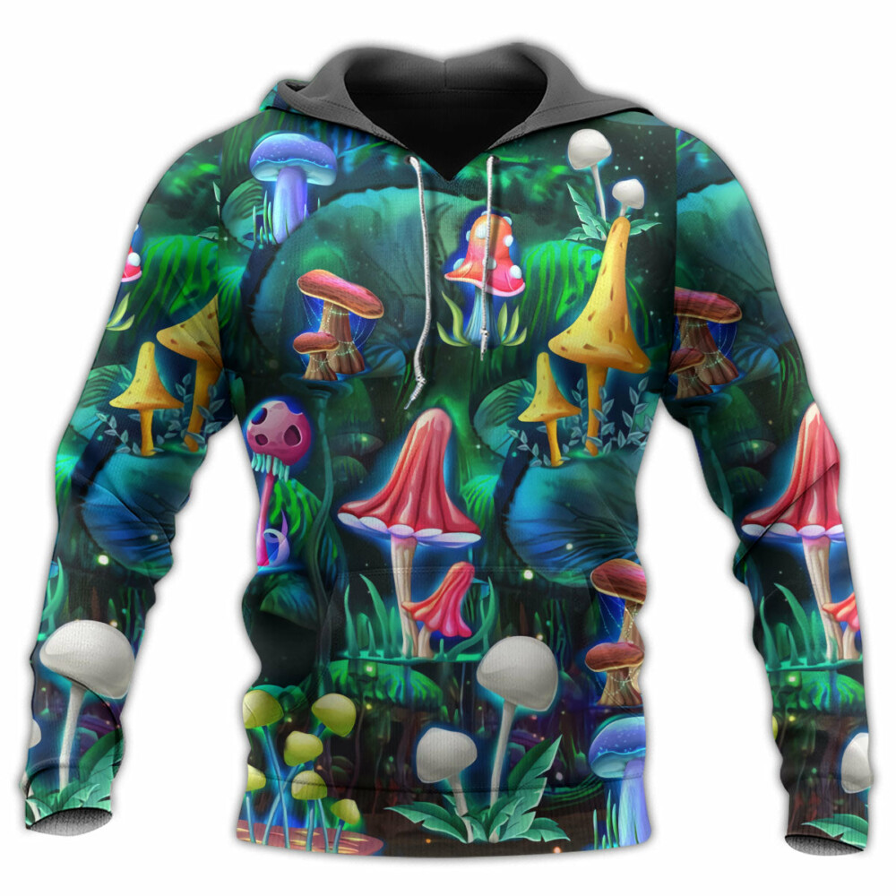 Hippie Mushroom Galaxy Neon Art - Hoodie - Owl Ohh - Owl Ohh