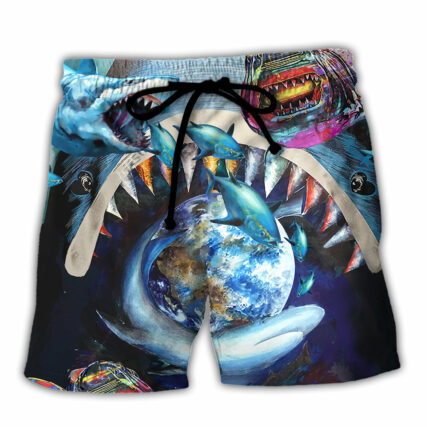 Shark Love Earth Peace - Beach Short - Owl Ohh