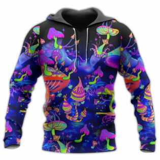 Hippie Mushroom Galaxy Neon Colorful Art - Hoodie - Owl Ohh - Owl Ohh