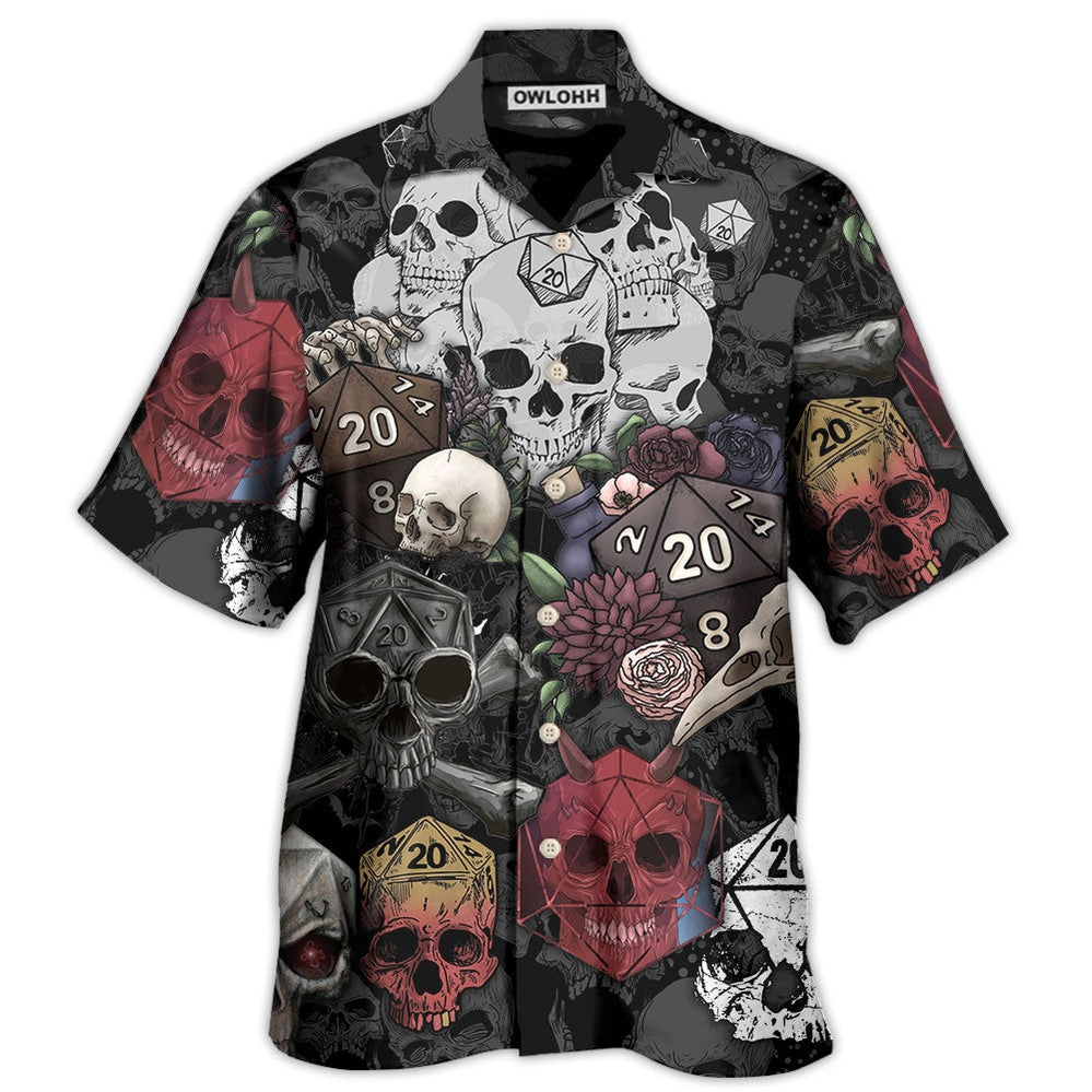 D20 And Skull Darkness Art - Hawaiian Shirt - Owl Ohh - Owl Ohh