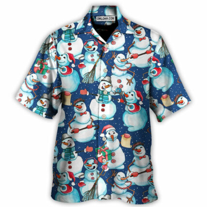 Christmas Happy Snowman Xmas - Hawaiian Shirt - Owl Ohh for men and women, kids - Owl Ohh