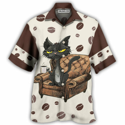 Coffee Black Cat My Coffee And I - Hawaiian Shirt - Owl Ohh - Owl Ohh