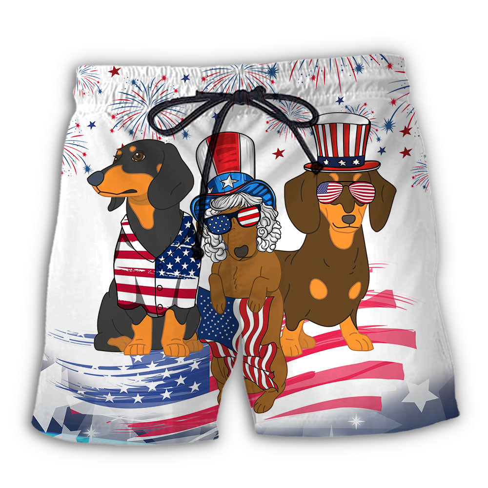 Dachshund Independence Day Is Coming - Beach Short - Owl Ohh - Owl Ohh