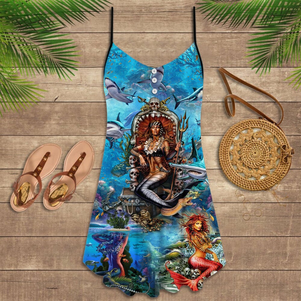 Mermaid Beautiful And Skull - Summer Dress - Owl Ohh - Owl Ohh