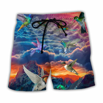 Hummingbird Amazing Hummingbird In The Dream Sky - Beach Short - Owl Ohh - Owl Ohh