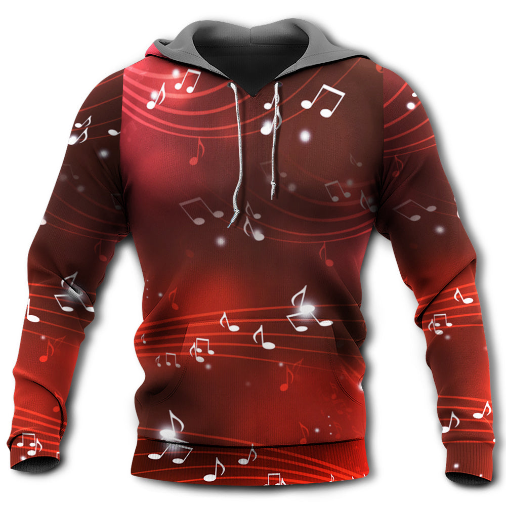 Music Musical Notes And Blurry Lights On Dark Red - Hoodie - Owl Ohh - Owl Ohh