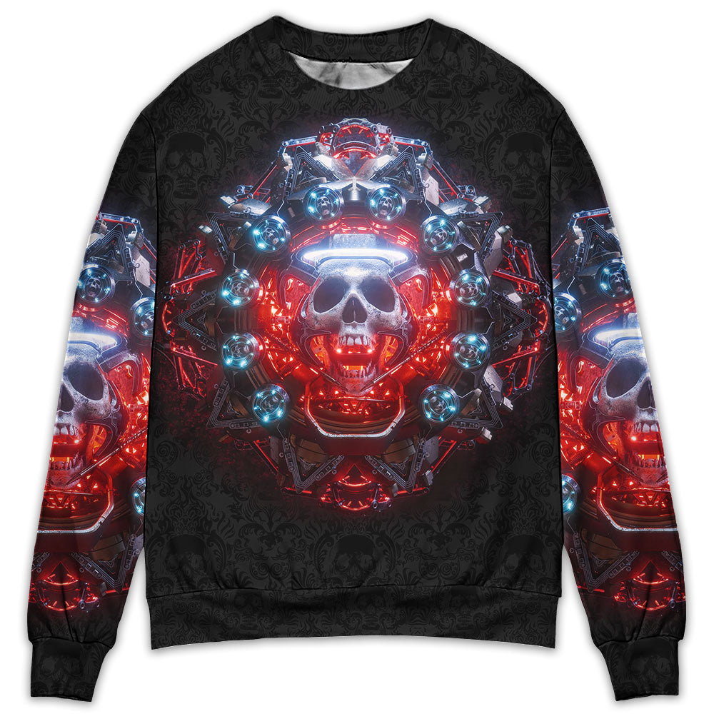 Skull Electric Dream Or Die - Sweater - Ugly Christmas Sweaters - Owl Ohh - Owl Ohh