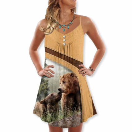 Bear An Old Bear Live Here With His Honey - V-neck Sleeveless Cami Dress - Owl Ohh - Owl Ohh