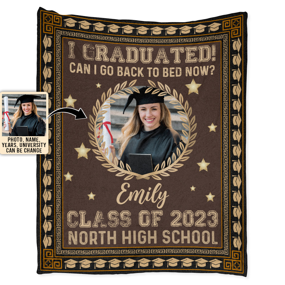 Graduation Class Of Senior Congratulations Custom Photo Personalized - Flannel Blanket - Personalized Photo Gifts - Owl Ohh