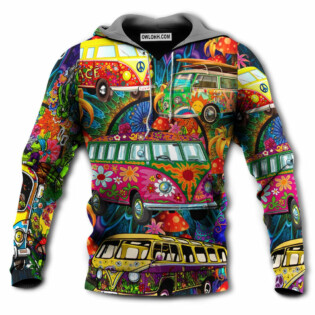 Hippie Van Colorful Vans On The Way - Hoodie - Owl Ohh - Owl Ohh
