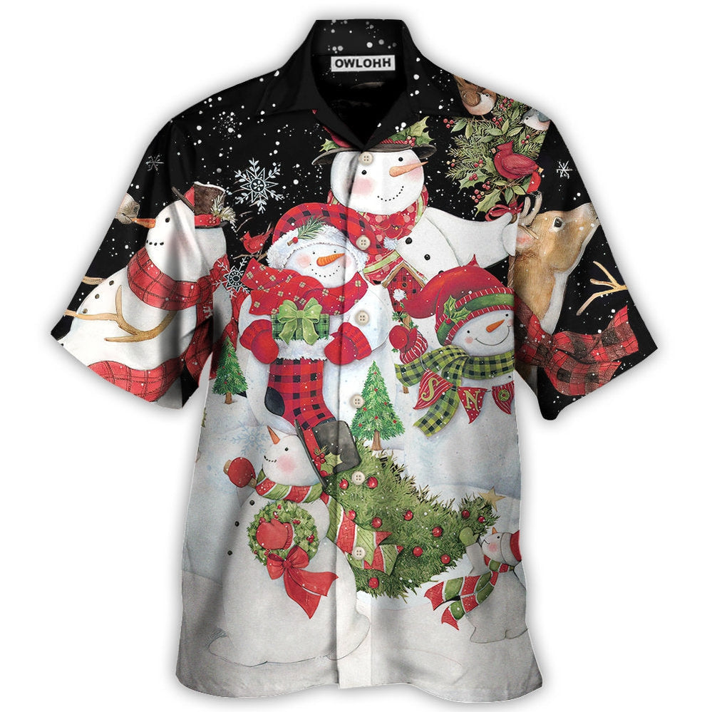 Christmas Cutie Snowman Happy Xmas Cardinal - Hawaiian Shirt - Owl Ohh - Owl Ohh