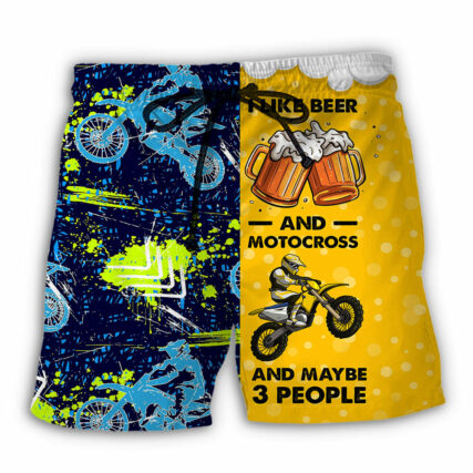 Beer I Like Beer And Motocross - Beach Short - Owl Ohh - Owl Ohh