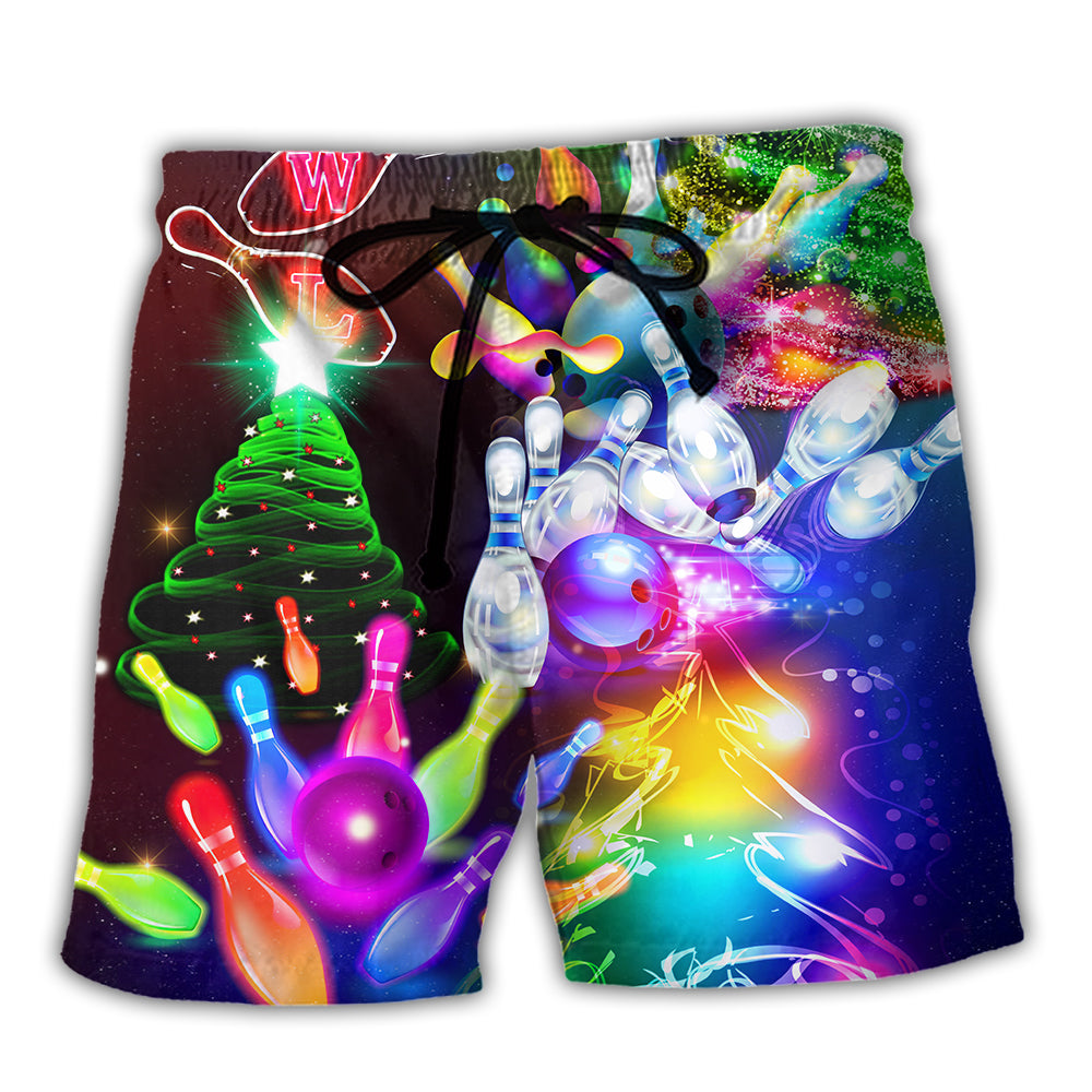 Bowling Christmas Merry Everything Happy Always - Beach Short - Owl Ohh - Owl Ohh