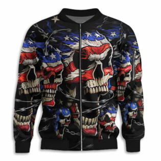 Skull Love America Forever - Bomber Jacket - Owl Ohh - Owl Ohh