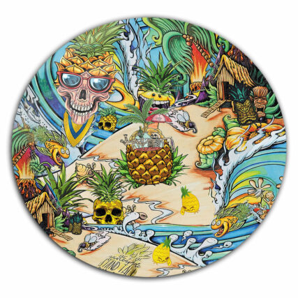 Skull Pineapple Fruit Amazing - Round Mat - Owl Ohh - Owl Ohh