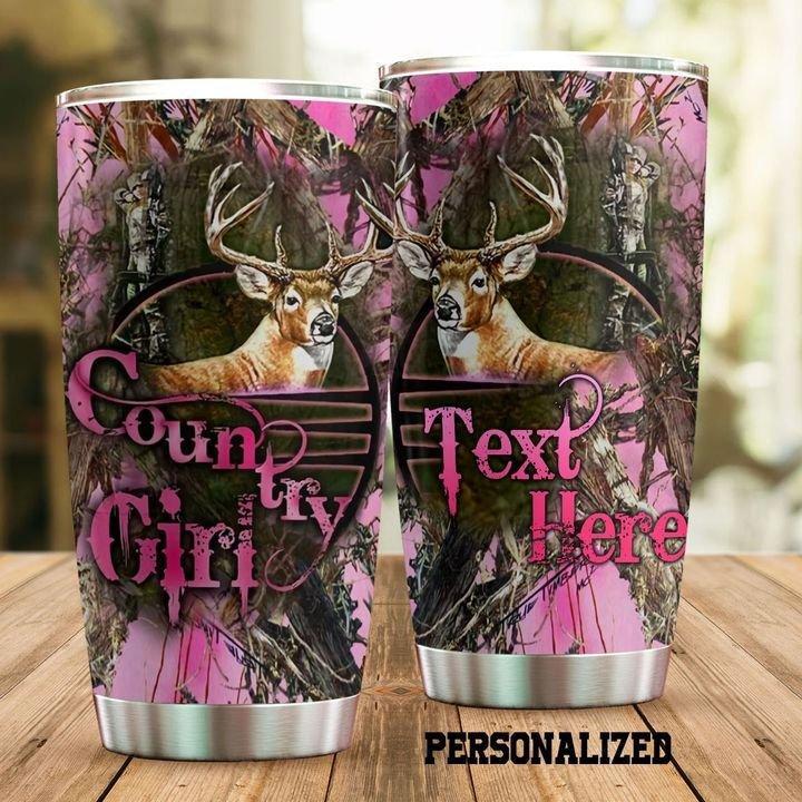 Hunting Love Deer With Pink Style Personalized - Tumbler - Owl Ohh - Owl Ohh