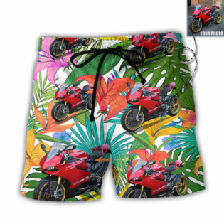 Motorcycle My Sweet Lover Custom Photo - Beach Short - Owl Ohh - Owl Ohh