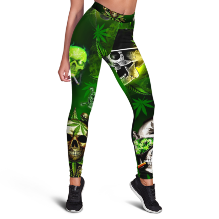 Skull Let's Get High Green - Legging - Owl Ohh - Owl Ohh