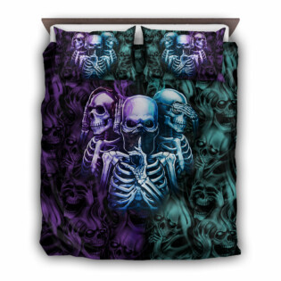 Skull Neither Hear Nor See - Bedding Cover - Owl Ohh - Owl Ohh