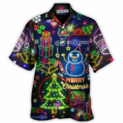 Christmas Bright Neon Lighting - Hawaiian Shirt - Owl Ohh - Owl Ohh