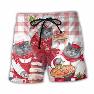 Chef Cute Black Cat Cooking - Beach Short - Owl Ohh - Owl Ohh
