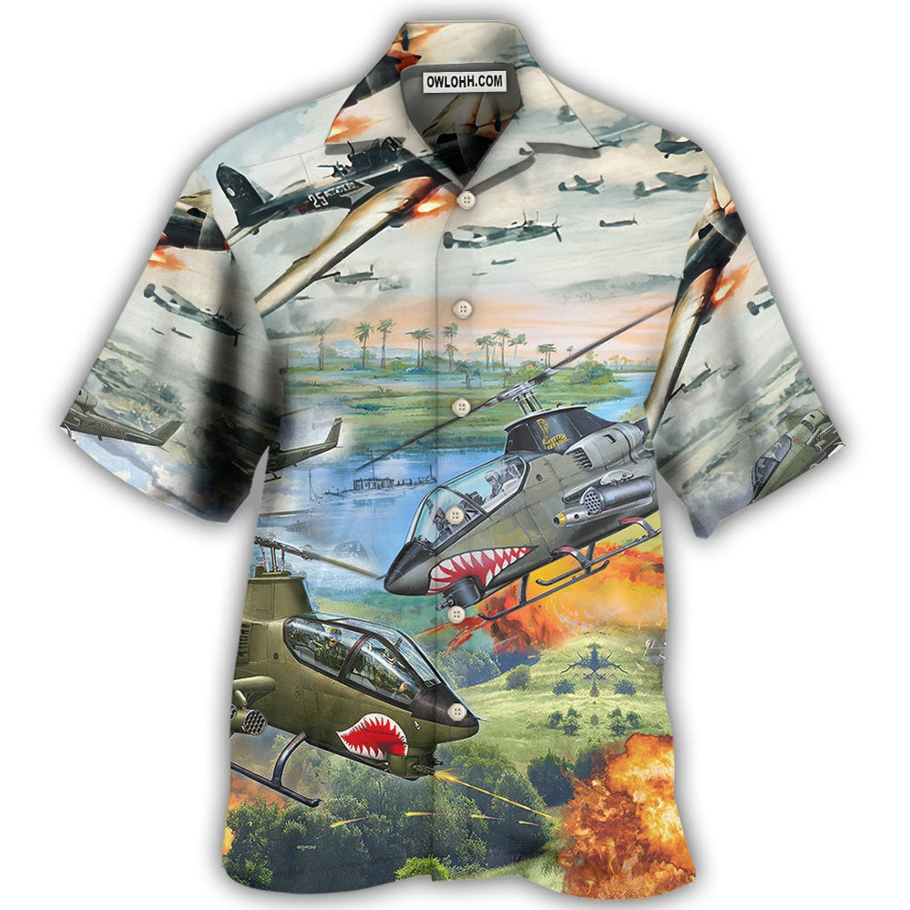 Combat Aircraft Military Planes - Hawaiian Shirt - Owl Ohh - Owl Ohh