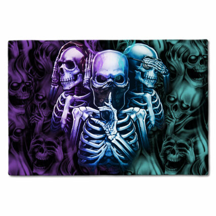 Skull Neither Hear Nor See - Doormat - Owl Ohh - Owl Ohh