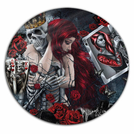 Skull Love Is Life Rose - Round Mat - Owl Ohh - Owl Ohh