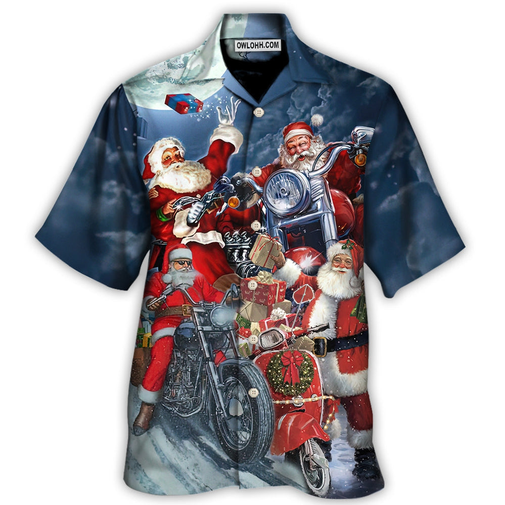 Christmas Santa I Don't Need Reindeer I Have Motorbike - Hawaiian Shirt - Owl Ohh - Owl Ohh