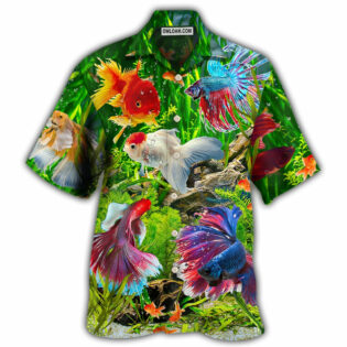 Fish Aquarium Fish And Algae In A Freshwater Aquarium - Hawaiian Shirt - Owl Ohh - Owl Ohh