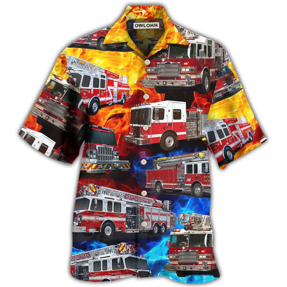 Fire Truck Fire Life - Hawaiian Shirt - Owl Ohh - Owl Ohh