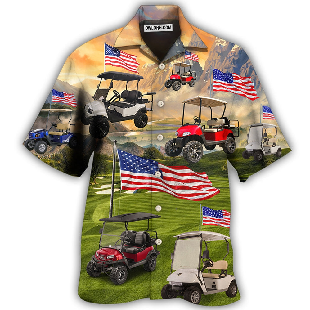 Golf Independence Day Club Car - Hawaiian Shirt - Owl Ohh - Owl Ohh