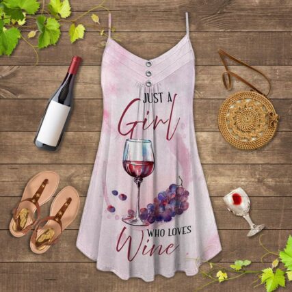 Wine And Summer Vibes Just A Girl Loves Wine - Summer Dress - Owl Ohh - Owl Ohh