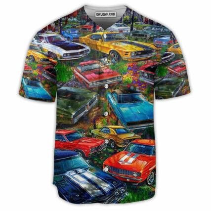 Car Love Classic Car In The Forest Art Style - Baseball Jersey - Owl Ohh - Owl Ohh