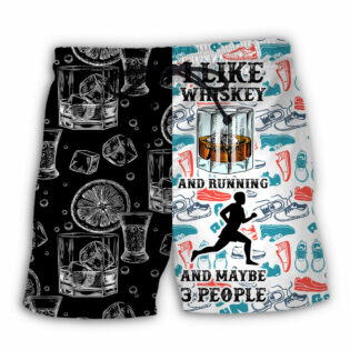 Wine Whiskey I Like Whiskey And Running - Beach Short - Owl Ohh - Owl Ohh