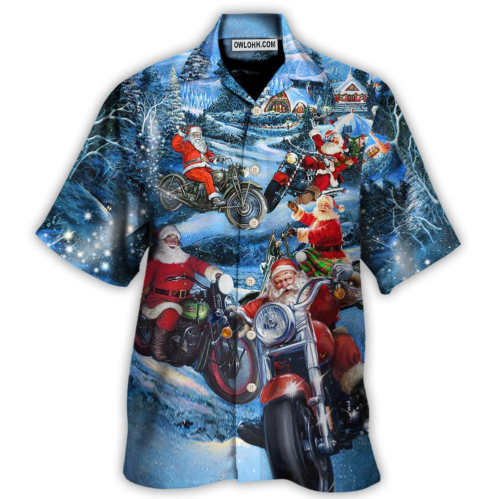 Christmas Driving With Santa Claus In Town - Hawaiian Shirt - Owl Ohh - Owl Ohh