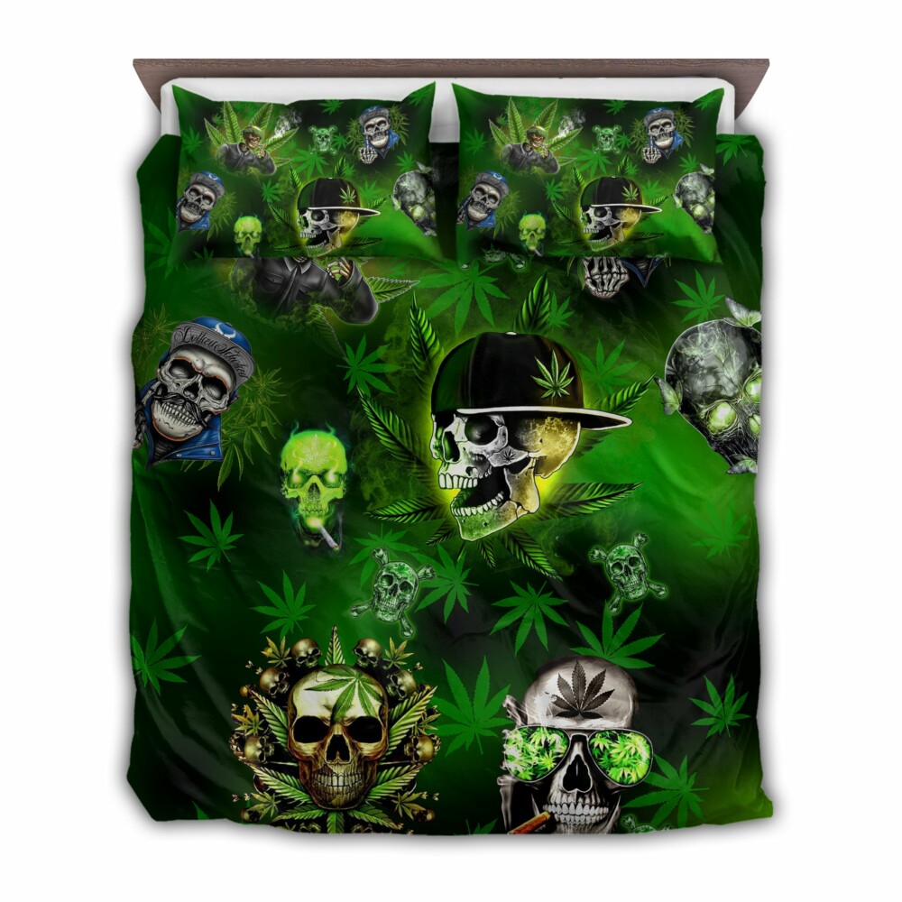 Skull Let's Get High Green - Bedding Cover - Owl Ohh - Owl Ohh
