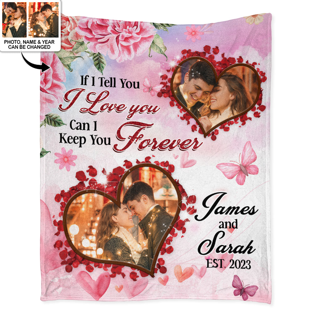 Women's Day, Valentine Gift I Love You Forever Couple Gift For Your Love Custom Photo Personalized - Flannel Blanket - Personalized Photo Gifts - Owl Ohh