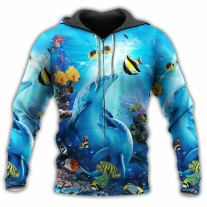 Dolphin Love Ocean Amazing Dolphin - Hoodie - Owl Ohh - Owl Ohh